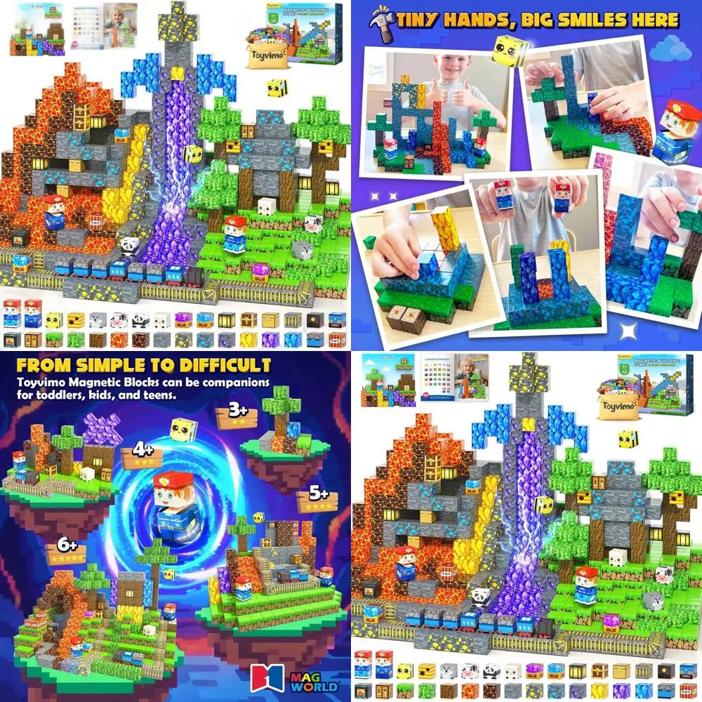 

200-Piece Magnetic Building Blocks STEM Toys for Kids 3+, Magnetic Tiles for Ages 3-12, Ideal Birthday Gift
