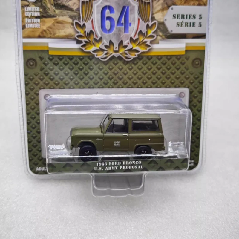 

Литой под давлением сплав Greenlight 1:64 1966 Ford Bronco, модель автомобиля, статическое украшение, коллекционные подарки, игрушки