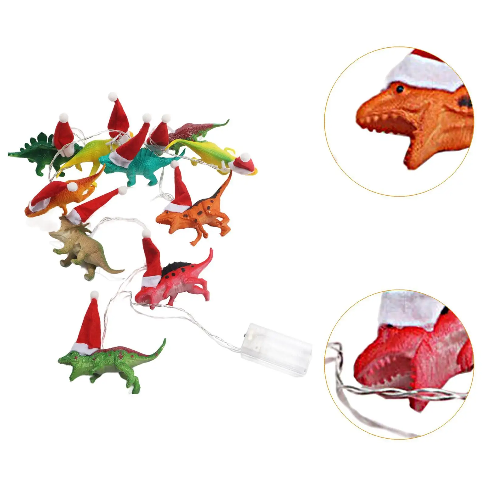 LED Dinosaur String Lights Bright 10 LEDs for Christmas Tree Decor Bedroom