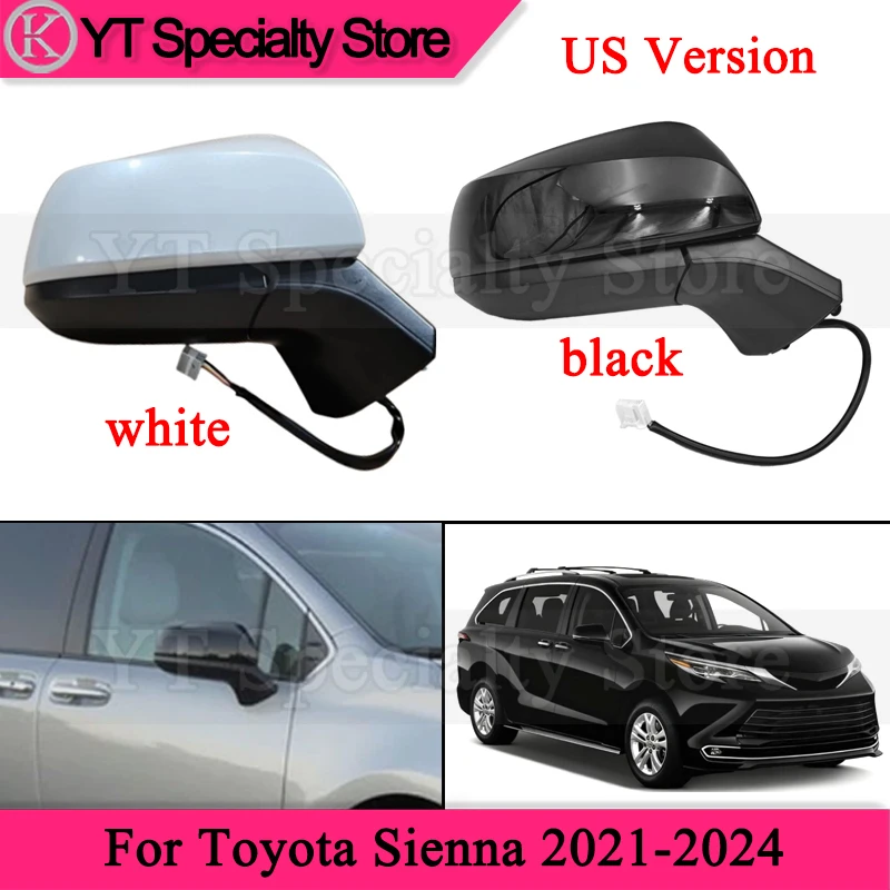Kamshing US Version 6 wire Rearview Mirror Assembly For Toyota Sienna 2021-2024 Reversing Mirror Rear View Mirror
