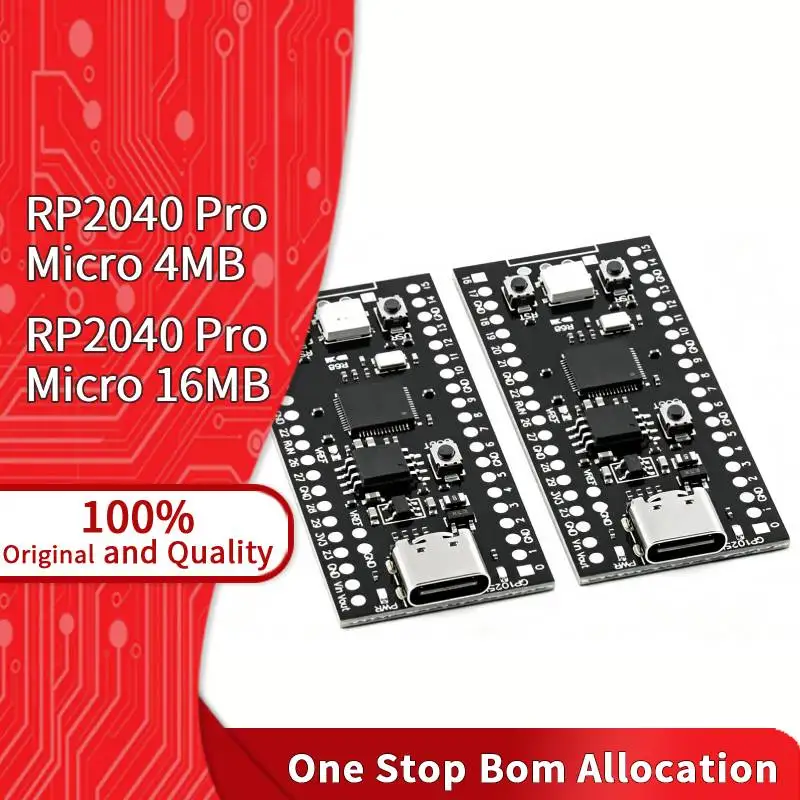 ProMicro RP2040 4MB 16MB Dual Cortex M0+ 133MHz 264KB SRAM 20 GPIO USB TypeC For Robotics Integrated Circuit Development Board