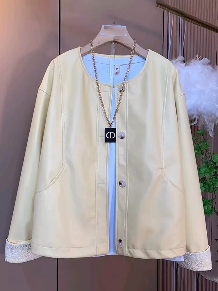 Top casual coreano Sle Lace Splicing ort per donna Primavera Nuovo modello slim fit allentato e versatile con bottoni decorati