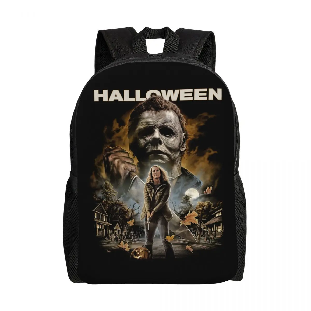 Michael Myers Laptop Backpack Women Men Basic Bookbag for College School Student Halloween Horror Movie Bags