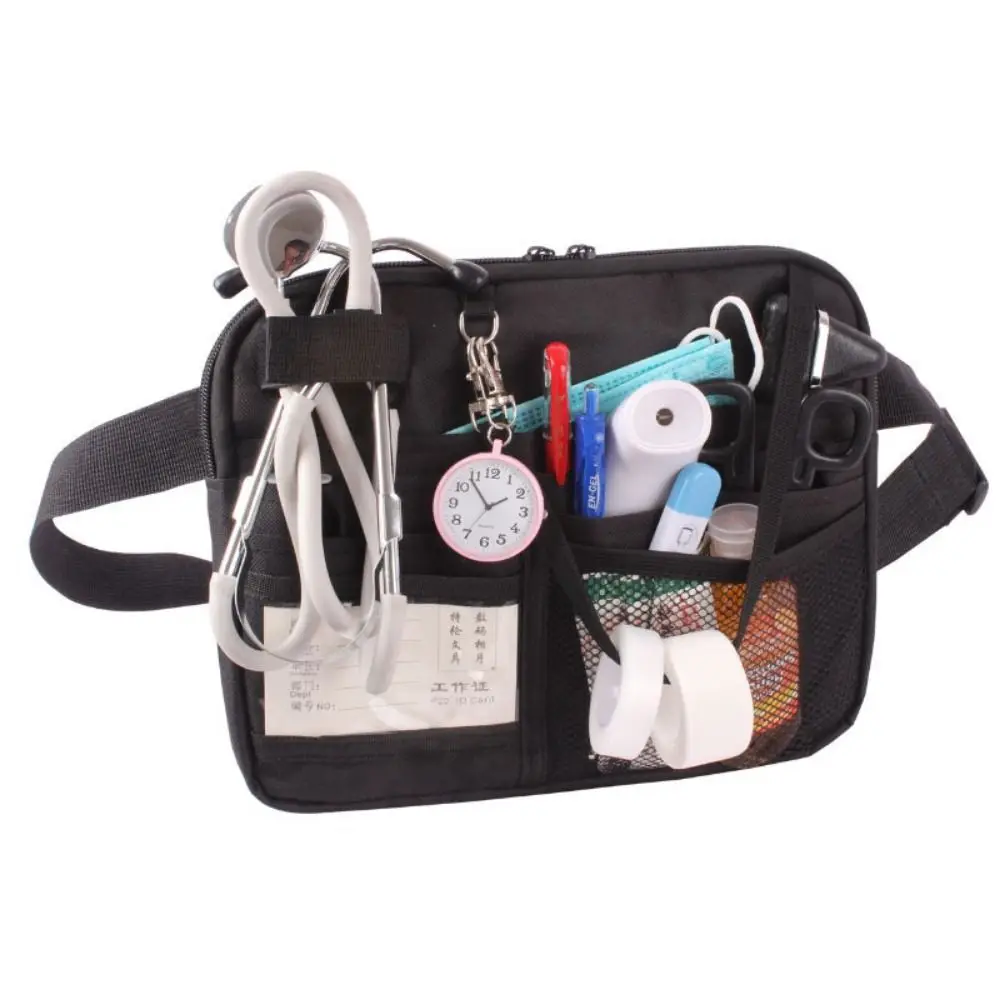 Multi Compartment Nurse Fanny Pack Adjustable Waist Strap Detachable Tape Strap Nursing Organizer Pouch Portable Anti-slide