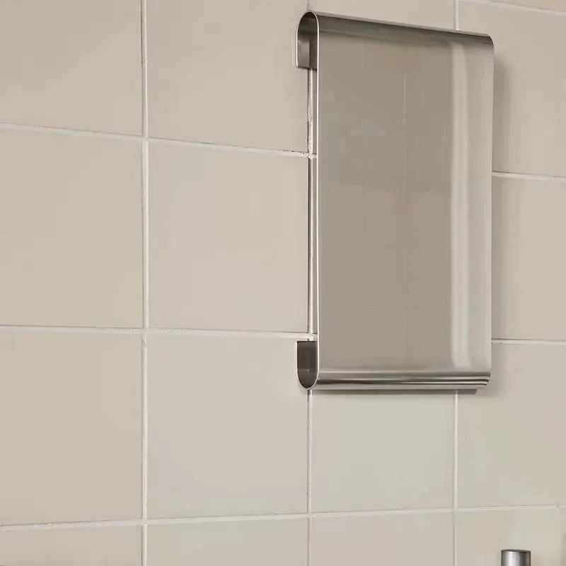 Creative Curved Stainless Steel Framed Wall Mount Mirror Decor Vanity Mirror Bathroom Bedroom Photo Shooting Full Body Mirror