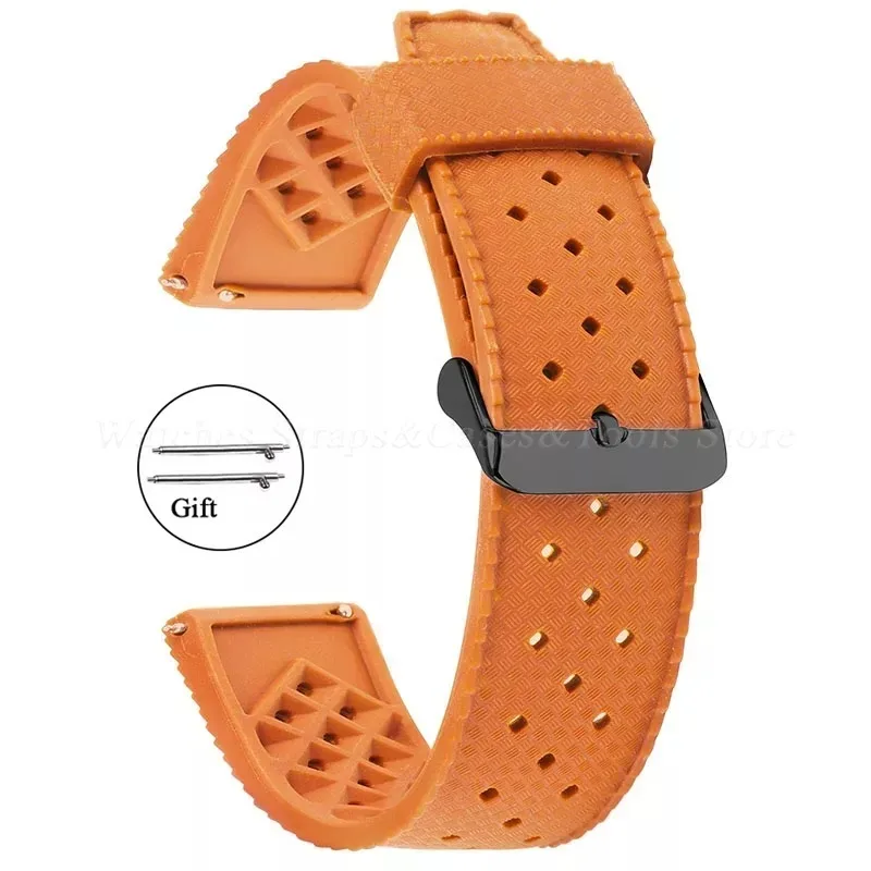Hochwertiges Tropic-Silikon-Uhrenarmband, 20 mm, 22 mm, für Seiko, Oris, für Omega, Schnellverschluss, Tauchen, wasserdichtes Gummiarmband