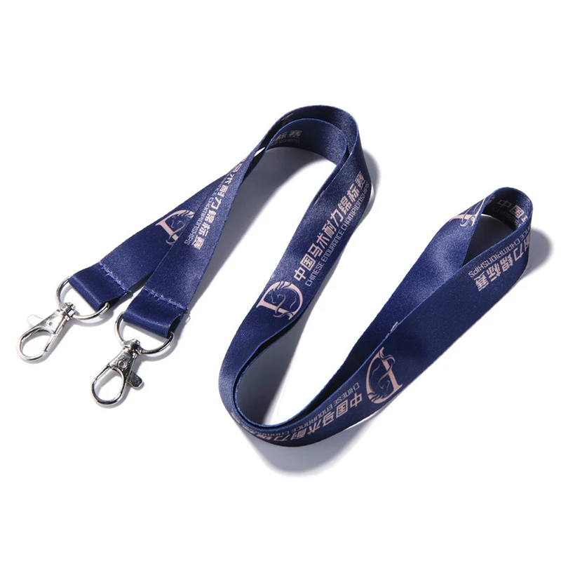 50 PCS Lanyards Custom Printing Double Hook Neck Strap Full Color Personalized Printing Key Rope Chain Without Cardholder