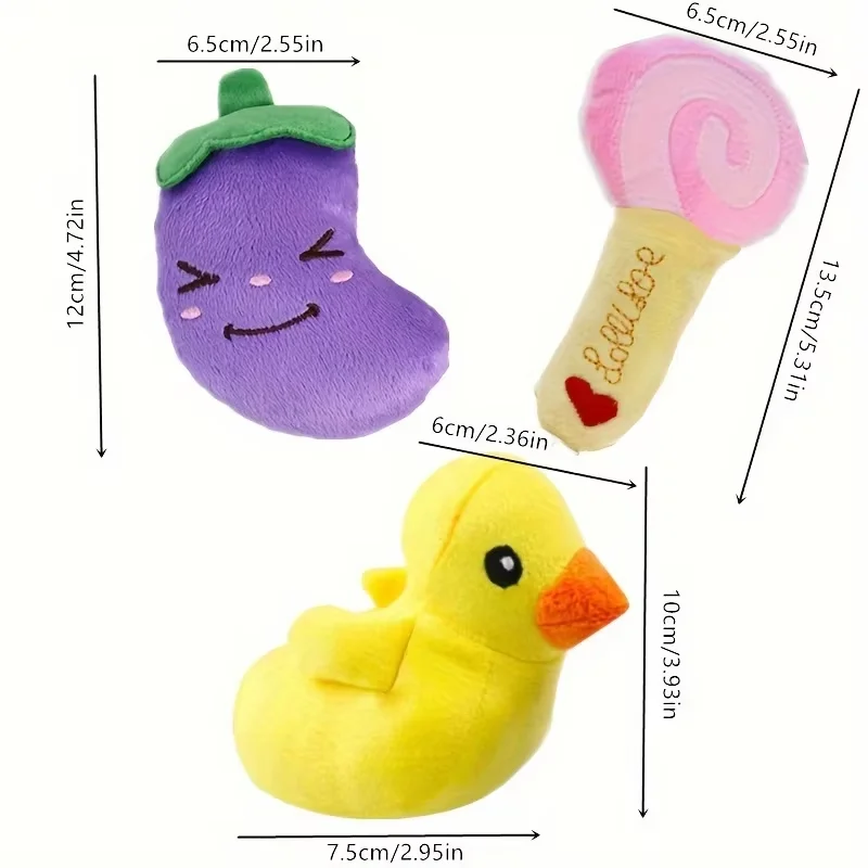 7/10 pcs set of puppy sound toys, loose plush pet chewing, plush fruit snacks and vegetable puppy toys, suitable for cute playm