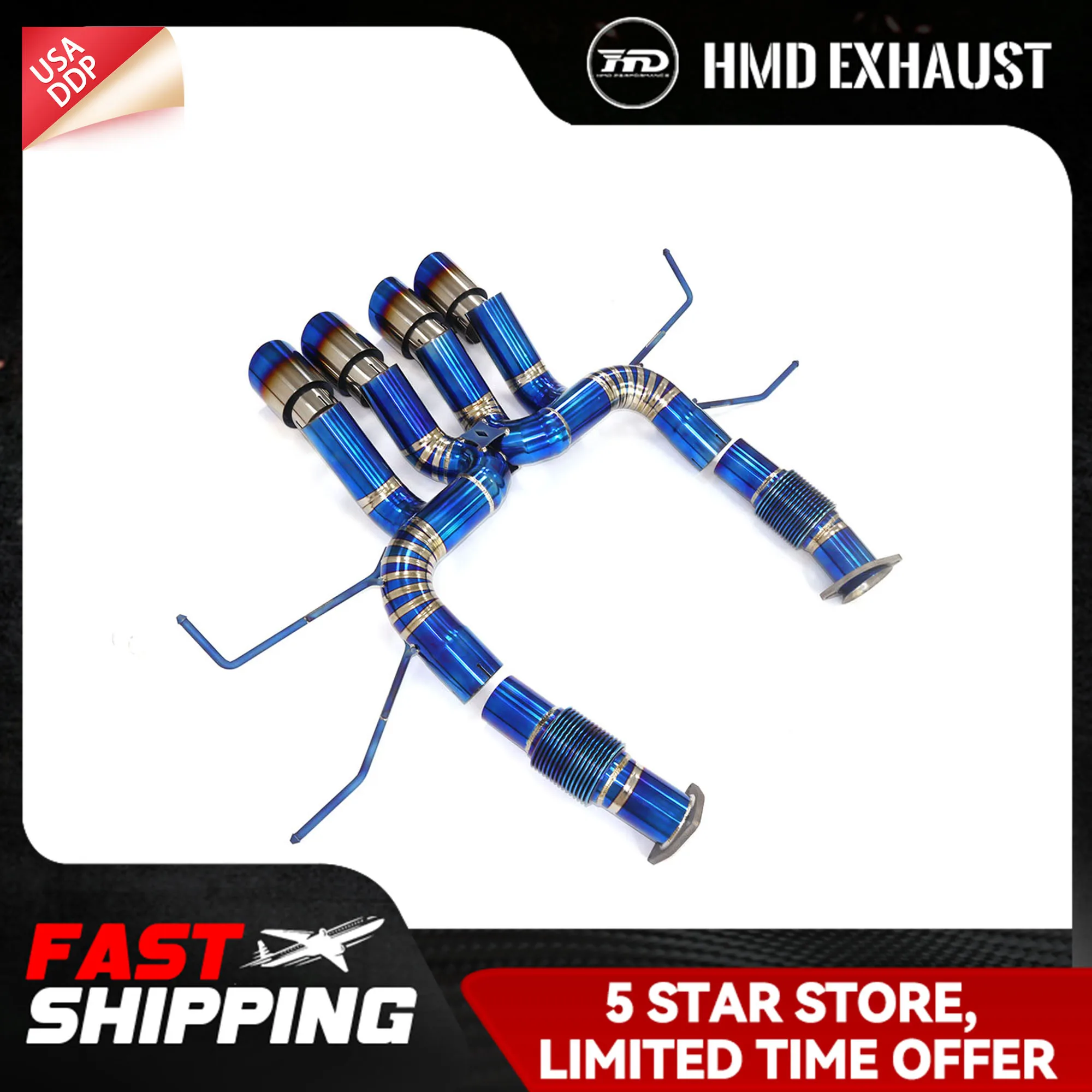 

HMD Exhaust Catback for Corvette C8 Z06 Ti High performance DIY modification Lossless installation Large diameter