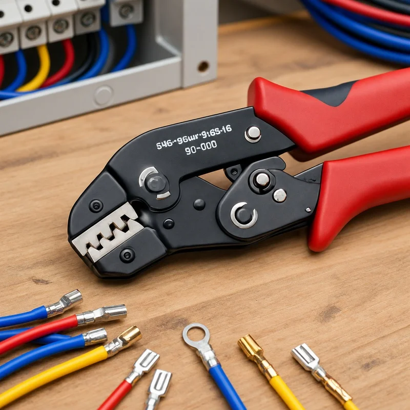 Versatile Ratchet Crimping Tool Set for Open Barrel Connectors Including Dupont, Molex, JST, TE, and SATA Pins