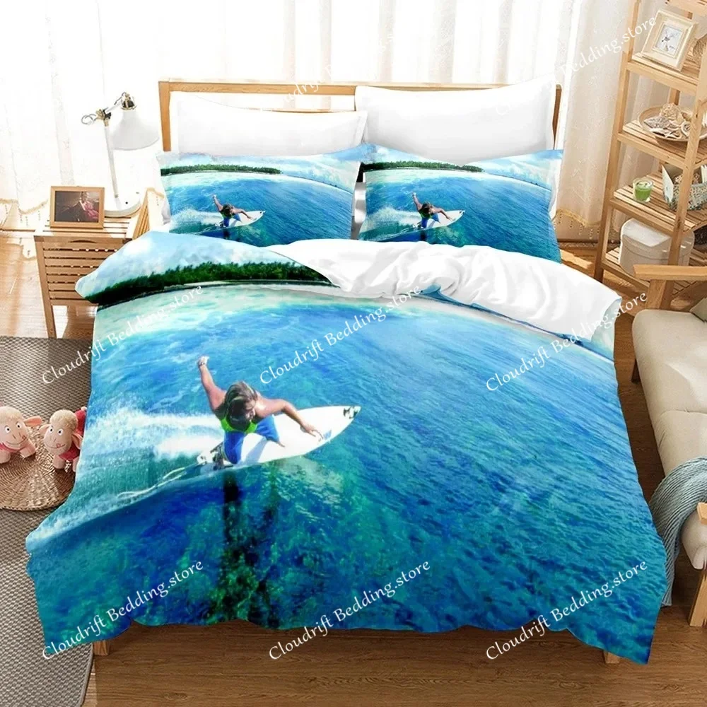 Sea Surfing Bedding Set Surf Modern Outdoor Extreme Sports Duvet Cover Queen King Ocean Surfboard Polyester Quilt Cover