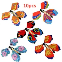 5/10Pcs Magic Wind Up Flying Butterfly in The Book Rubber Band Powered Magic Fairy Flying Toy Great Surpris Gift Party Favor