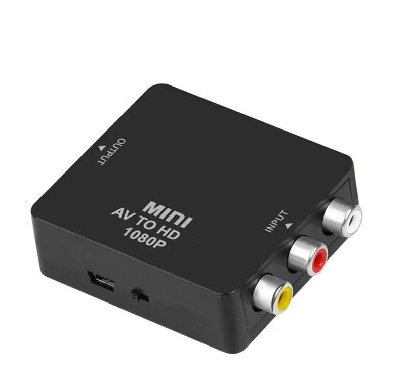 Mini AV to HDMI-Compatible Video Converter Box RCA AV HD CVBS to HD Adapter for PS4 PS3 PC DVD Xbox to TV HDTV Projector