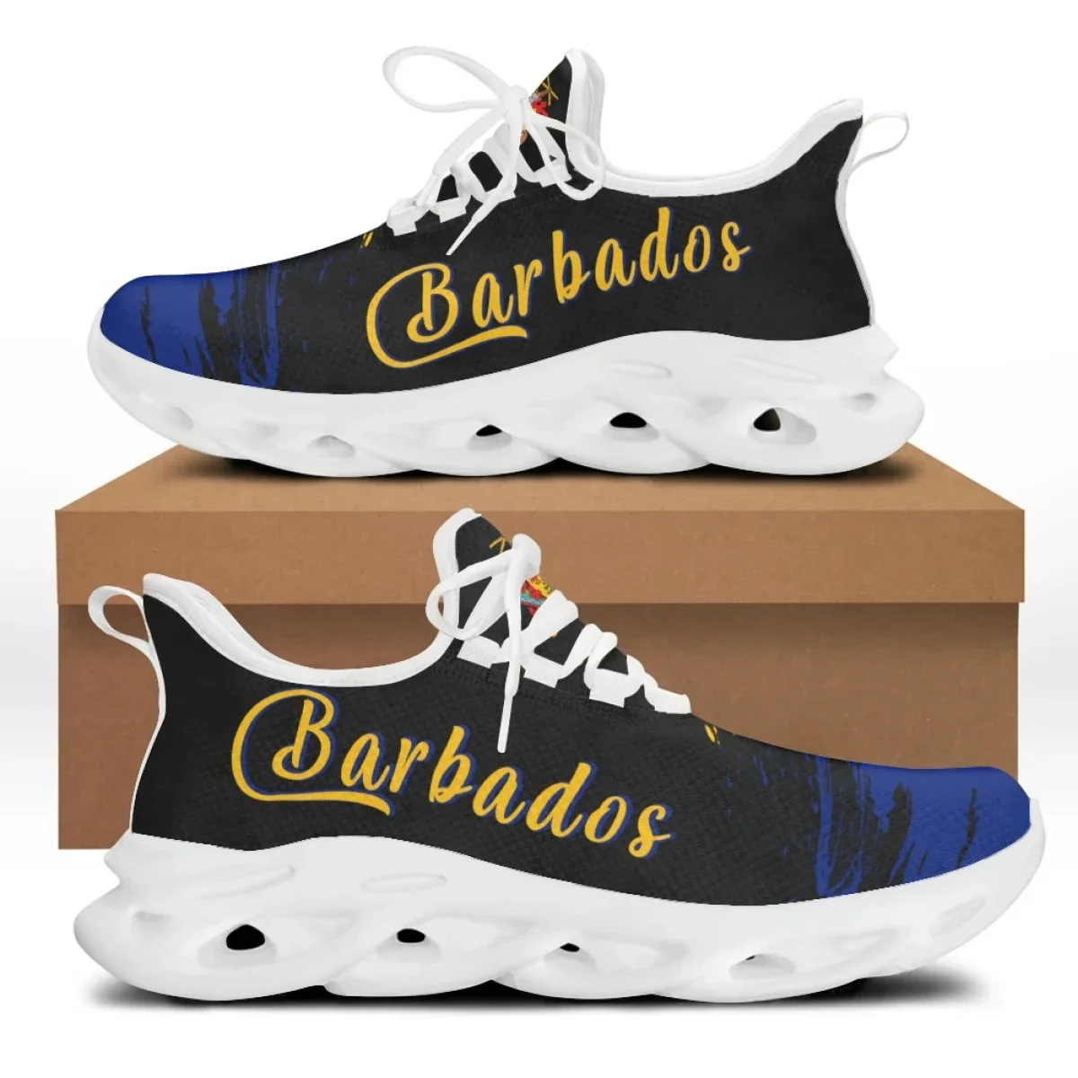 Barbados Island Design Summer Women Flat Shoes Patriotic Brand Design Ladies Breathable Mesh Flats Sneakers Zapatillas