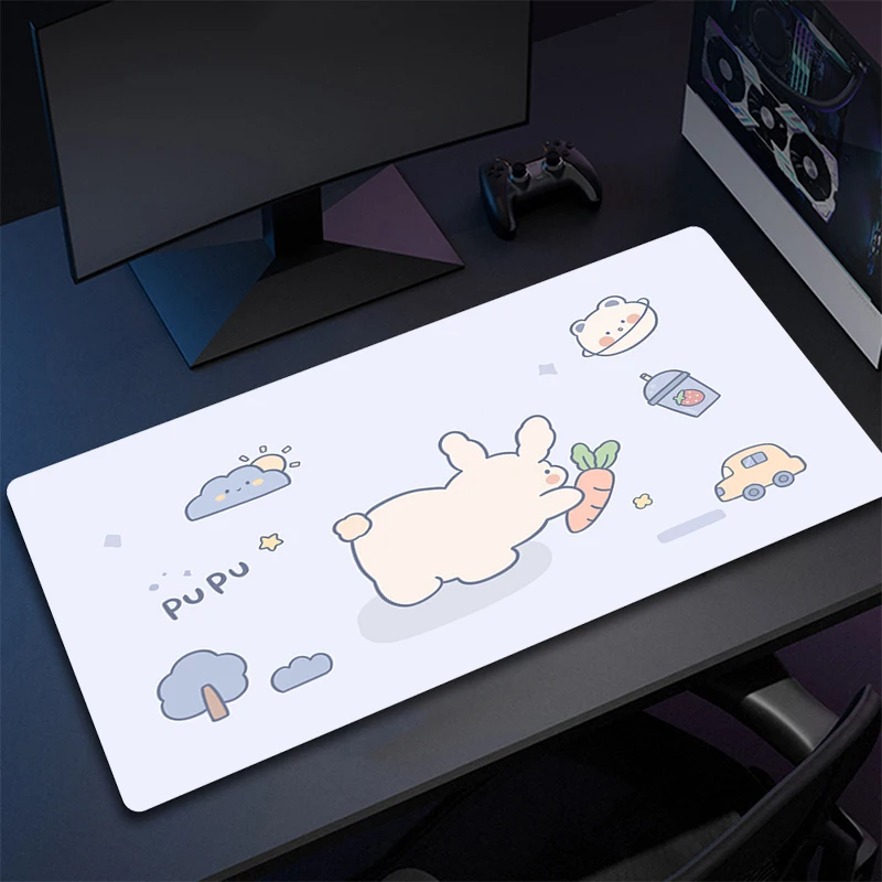 Computer Mousepad Cute Dog Gaming Mouse Mat Office Large Non-Slip Mouse Pad 900x400mm Rubber Desk Mat HD Print Keyboard Mats XXL