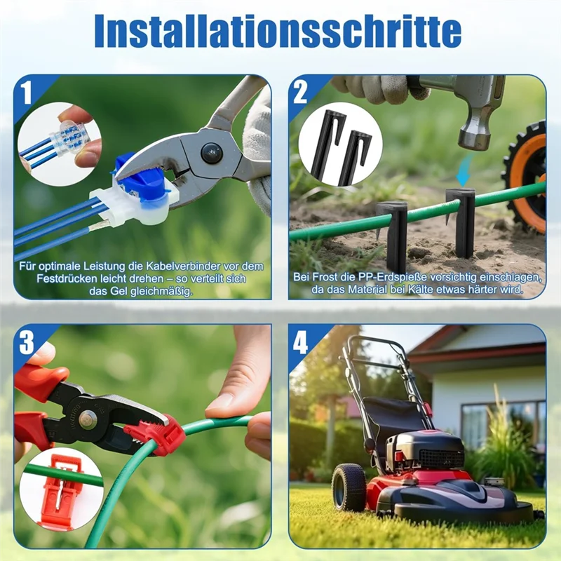 

T99C-5 Т-образные соединители, 5 гвоздей для газонокосилок и 20 кабельных соединителей в комплекте кабелей для газонокосилок 3в1