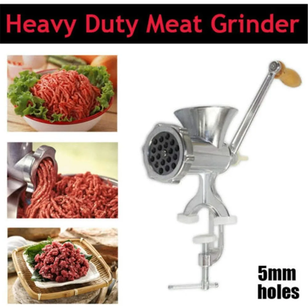 

Manual Meat Grinder Aluminum Alloy Food Mincer Durable Grind Manual Sausage Meat Grinder Clamp-on Hand Grinder for Home Use Fast