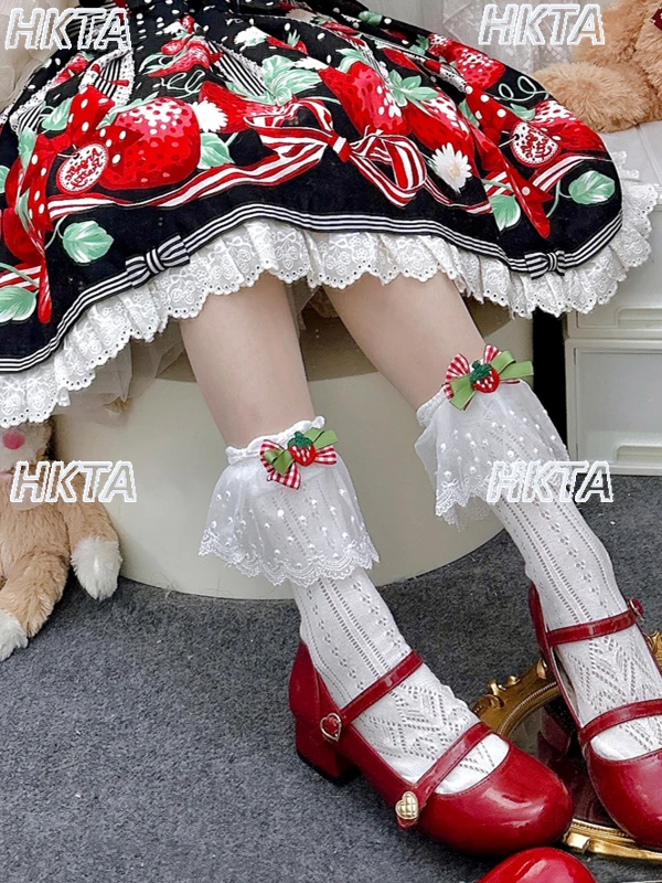 

Original Handmade Lolita Lace Socks Summer Heavy Craft Accessories Girl Socks Lace Bow Princess Girl White Stockings Women