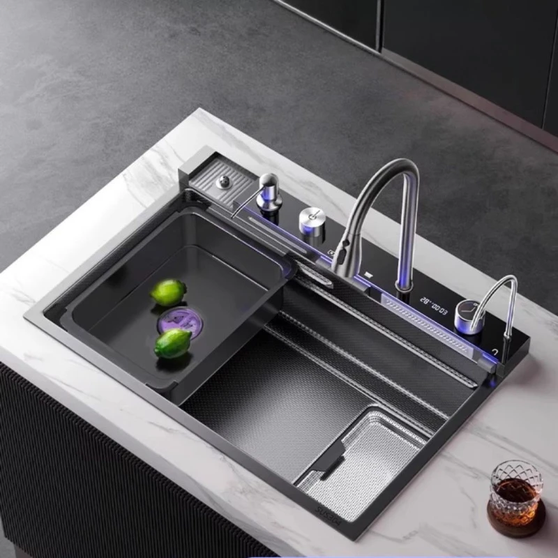 Complete Set Kitchen Sinks Stainless Steel Thickening Process Kitchen Sinks Components Home Improvement Lavelli Da Cucina ZY40SC