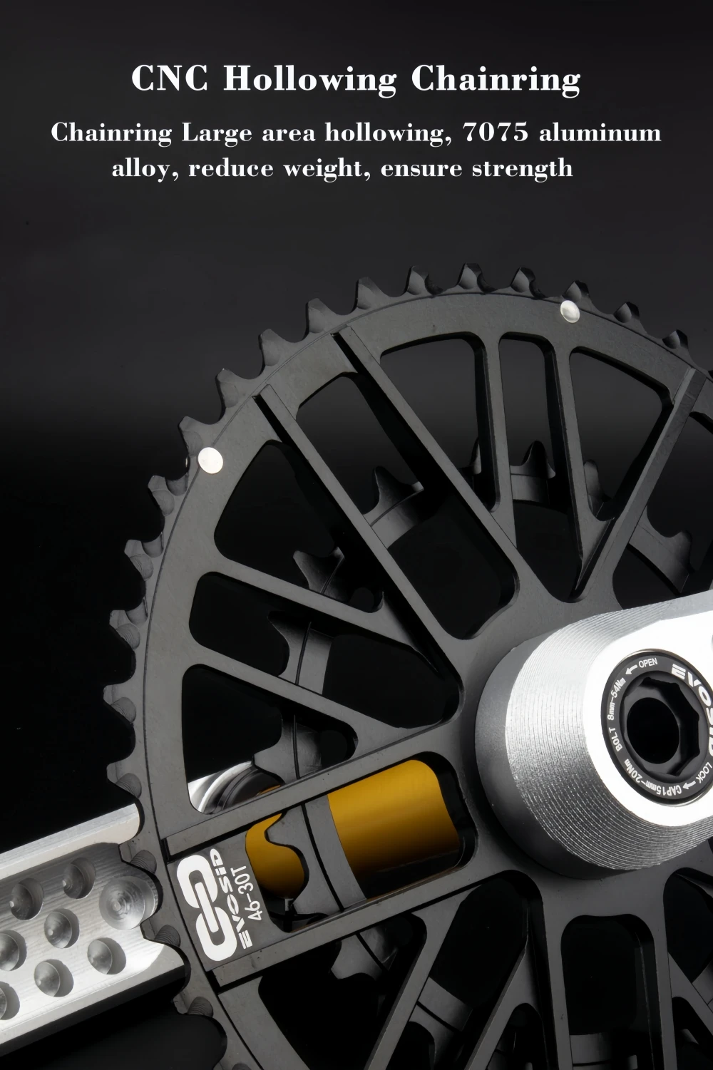 EVOSID Rennrad Kettenblatt 48-32T 46-30T Doppelkettenblatt CNC Gravel Bike Kettenrad für 9/10/11/12 Geschwindigkeit Kurbelgarnitur – Detail 5