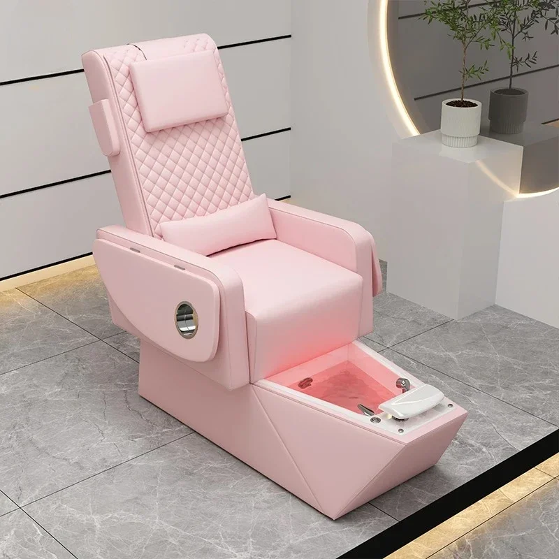 

Comfort Soft Pink Pedicure Chair With Seat Cover Ideal For Nail Salon