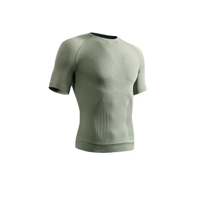 Zomer Mannen Compressie Gym Running T-shirt Ademend T-shirt met korte mouwen Man Casual Tops Naadloze Fitness Shirts Man Kleding