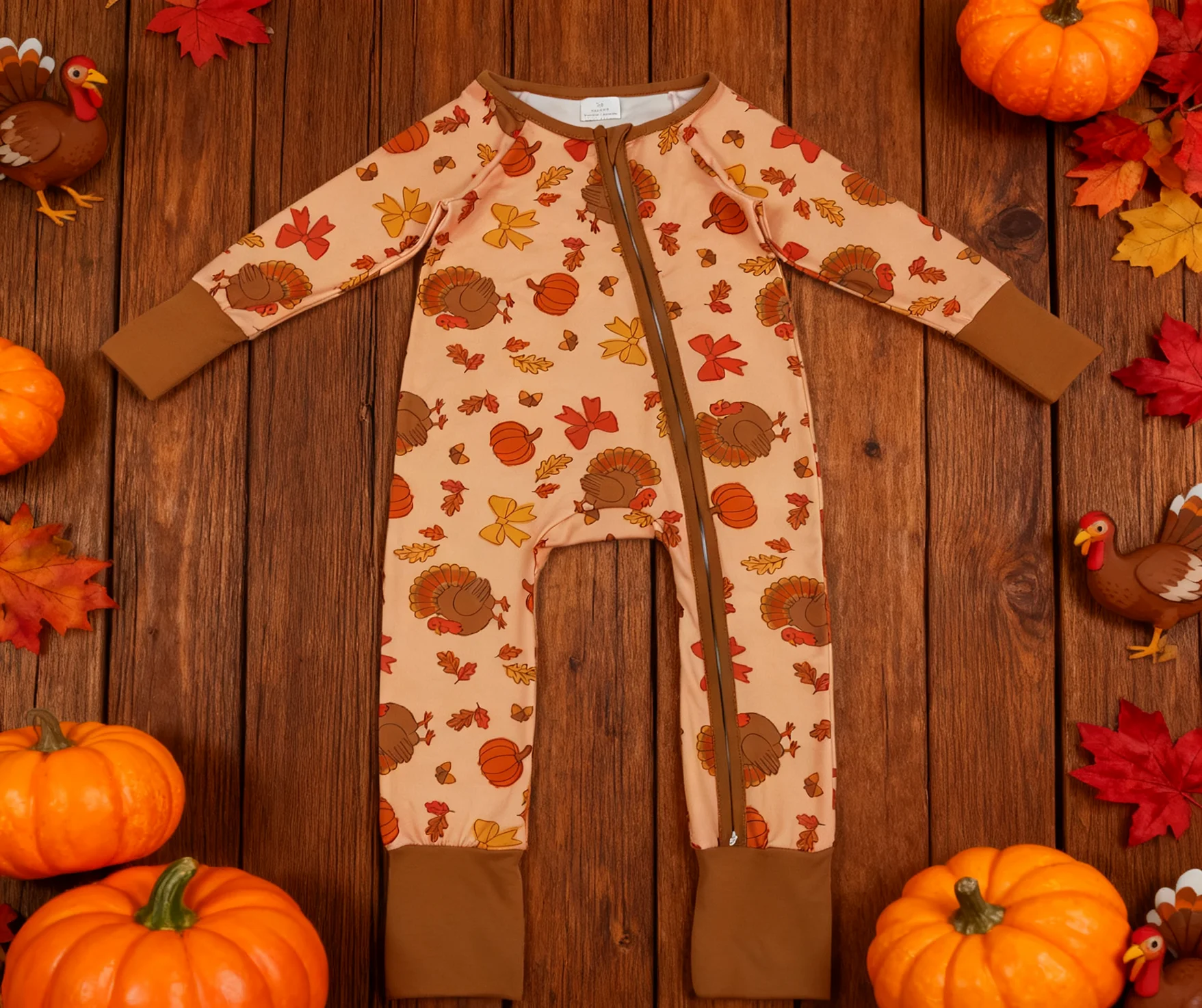 

Z1023-04 LR2689 Baby Bubbles Infant Jumpsuit Kids One-piece Newborn Romper Toddler Thanksgiving Clothes