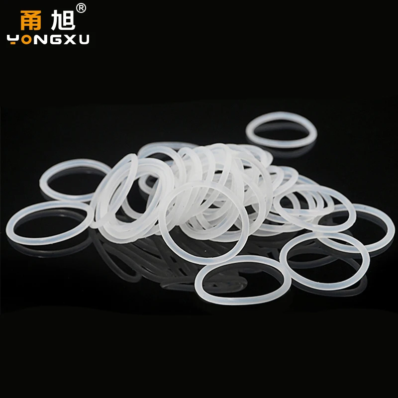 VMQ O Ring Seal Gasket Thickness CS1.9mm OD5-100mm Silicone Rubber Ring Insulation Waterproof Washer Non-toxic White Assortment