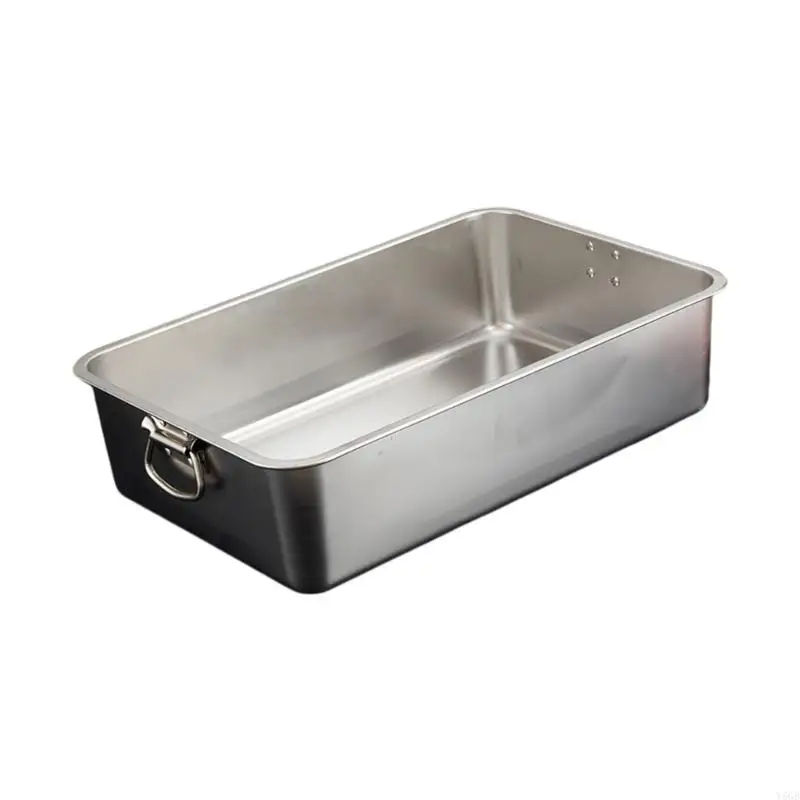Rectangular Steel Hotel Pan for Washing, Soaking, Portioning, Serving and Easy Carrying in Busy Home and Catering Kitchens Y5GB