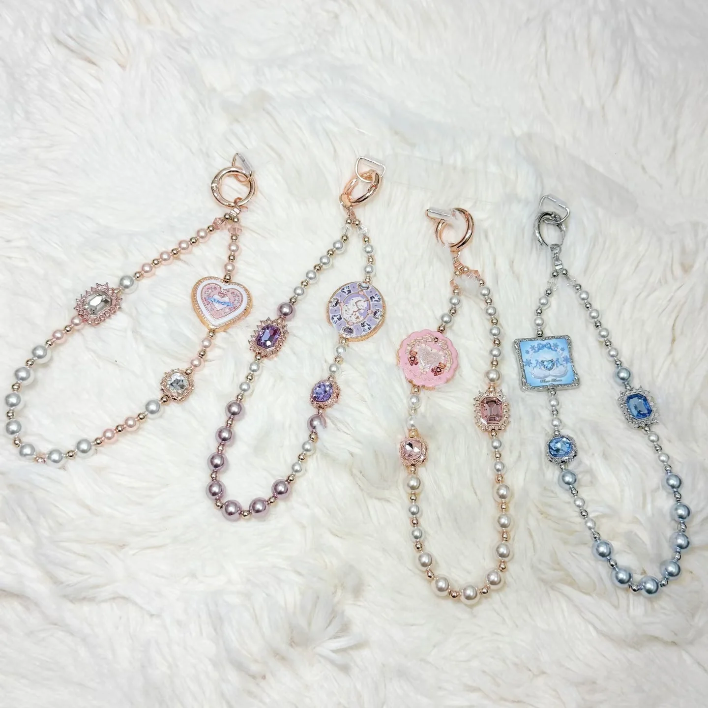 Flower Knows 10th Anniversary Phone Charm Snowflake Keychain Bracelet,Knight Unicorn Accessory for Bags,Keys & Phones