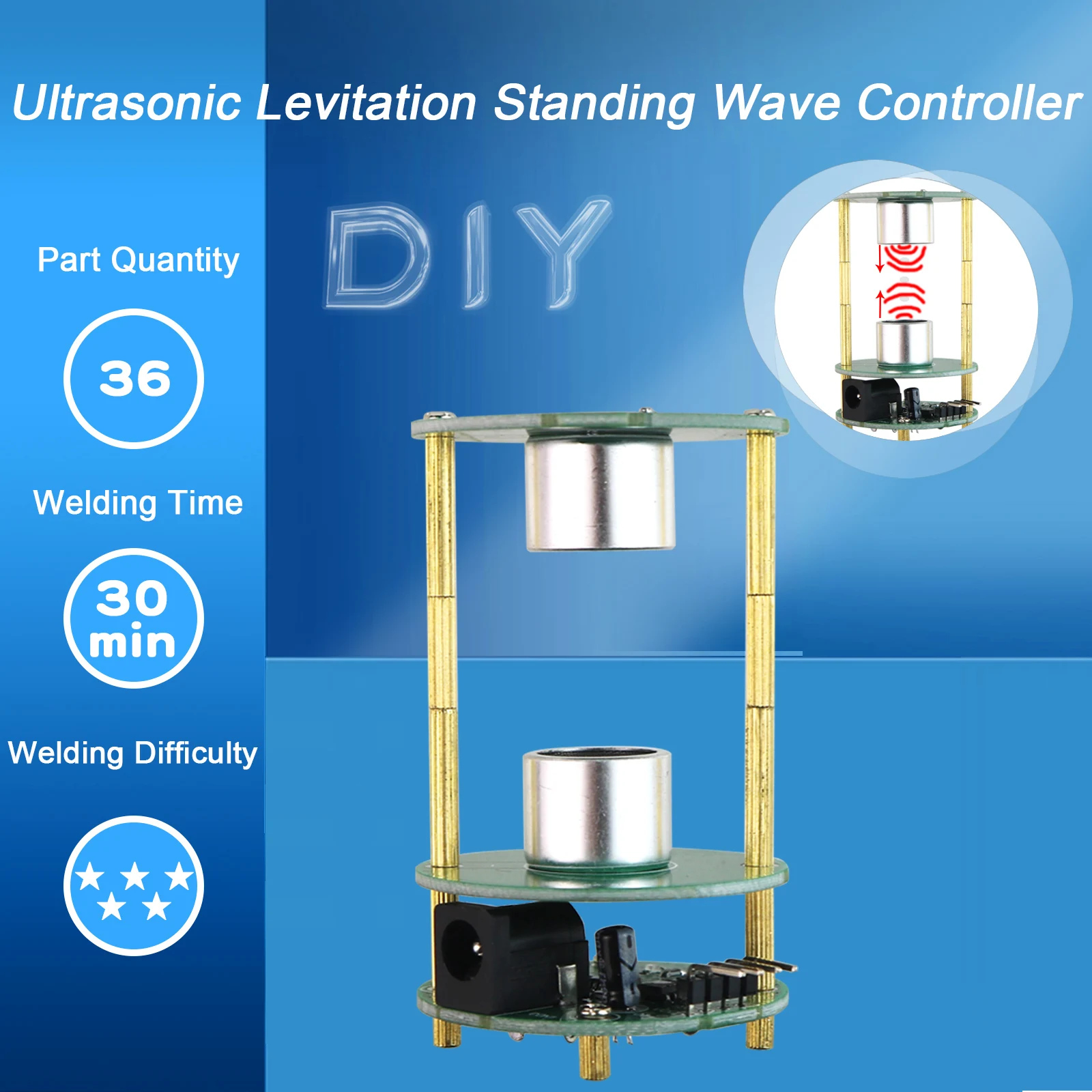 DIY Electronic Kit Ultrasonic Suspension Standing Wave Controller DIY Soldering Practice Acoustic Suspension Science Learning