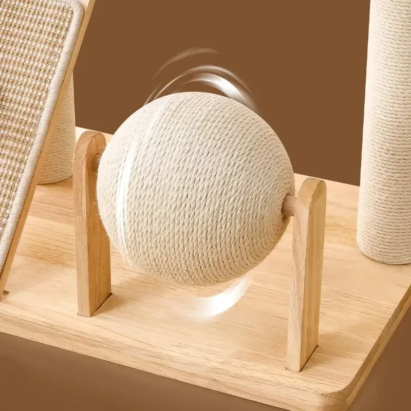 DSAsolid wood cat climbing frame tree integrated household does not occupy an area of sisal scratching column