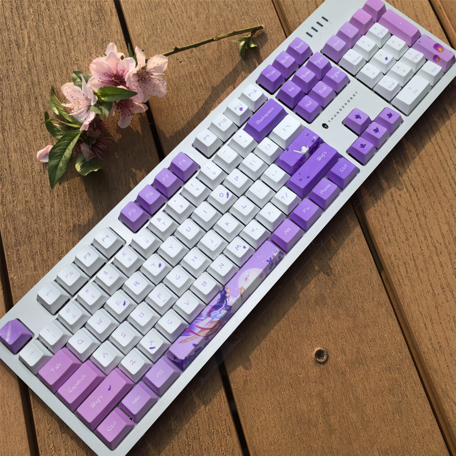 Gamer Mechanical Wireless Keyboard English Keycap Set PBT Butterfly Dance 135 DIY Keycaps Cherry Profile Fit MX Gateron Switches