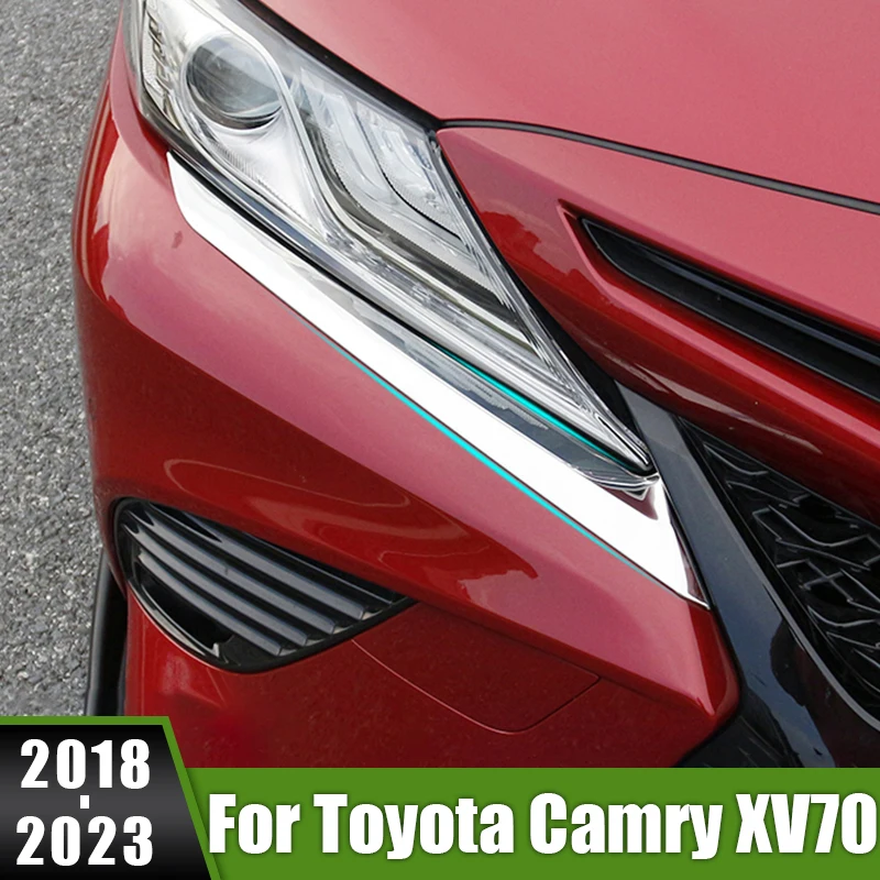 

For Toyota Camry XV70 SE XSE 2018 2019 2020 2021 2022 2023 Car Headlight Eyelids Eyebrow Trim Cover Front Grille Strips Stickers