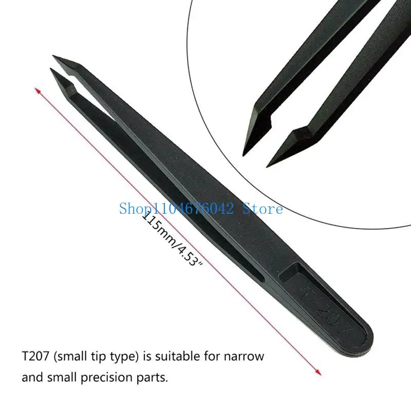 652F Slant Flat Tip Tweezer Pointy/Curved Tips Tweezers for Electronics Jewelry-Make