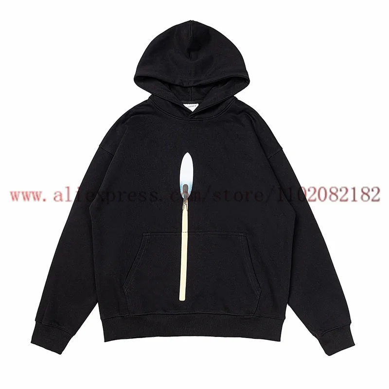 Autumn Winter High Street Kanye Candle Printed Hoodie Men Women Casual Hooded Sweatshirt Pullovers