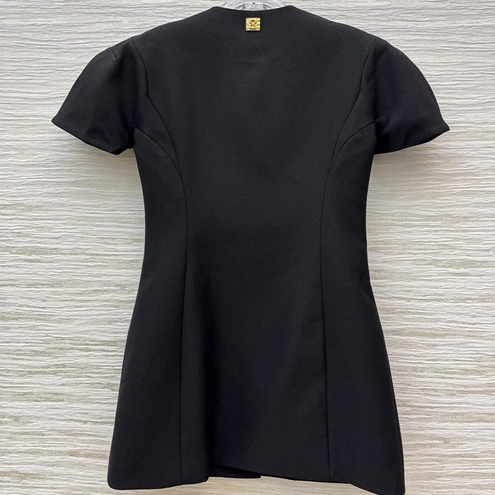 2025 여름 여성 우아한 드레스 새틴 메탈 버클 코르셋 브이넥 여성 스커트 Y2K 신상 고품질 바디콘 스커트 브라