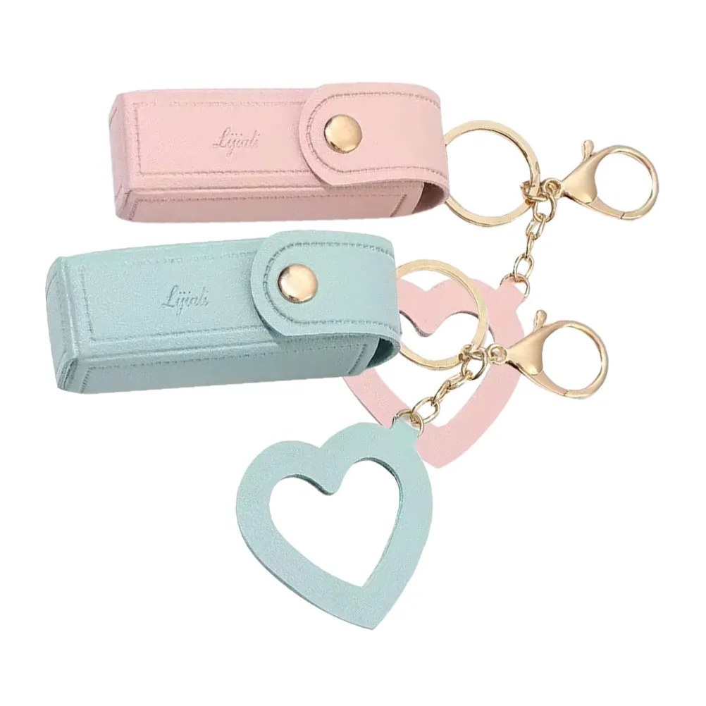 

Набор из 2-х брелоков-кошельков для хранения: держатель для помады, бальзама для губ, компактный кошелек для монет, аксессуар-брелок для сумки, подвесное украшение