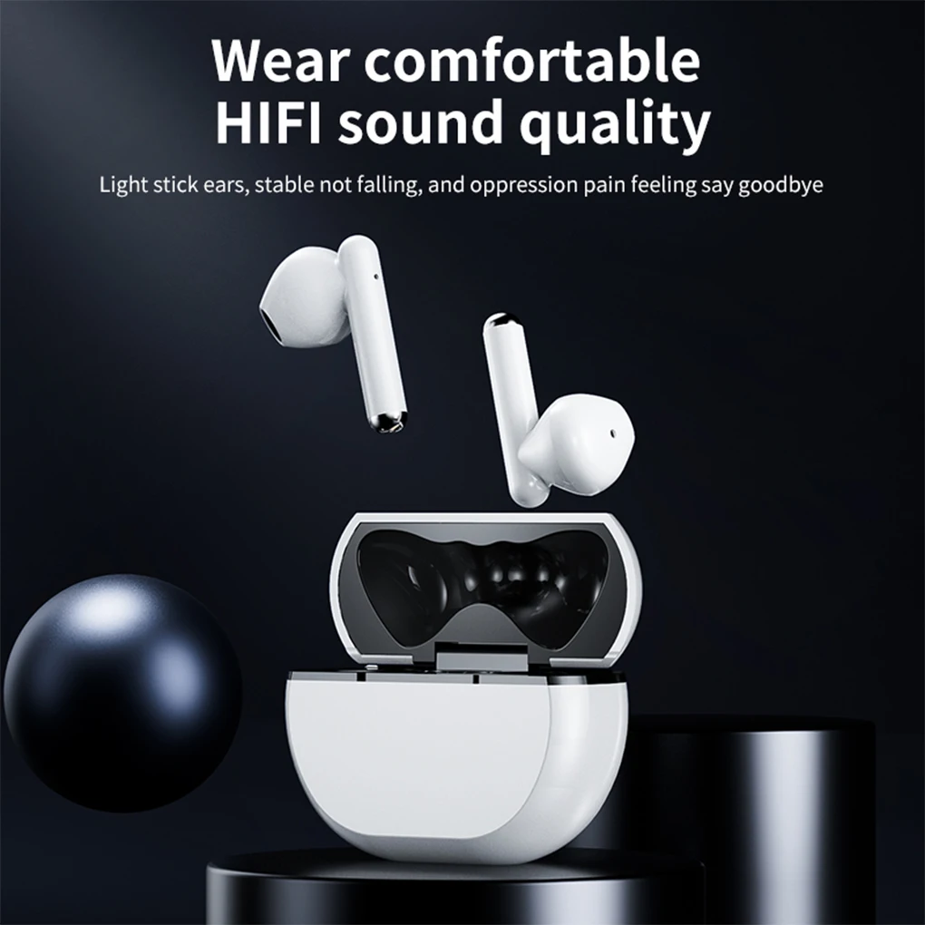 

Bluetooth-compatible Earbud IPX5 Waterproof Stereo Headset Earphone White