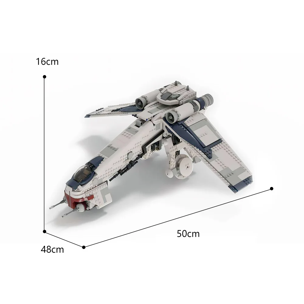 Republic Spaceship Fighter Building Block Kit Compatible With both 2013 and 2022 AT-TEs Brick Model Toy Kids Birthday Gift