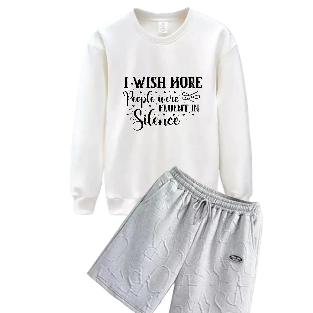 

2025 Men's Casual Two-Piece Romantic diversity English printing Sets for Spring And Autumn High-Quality Comfortable and Durable