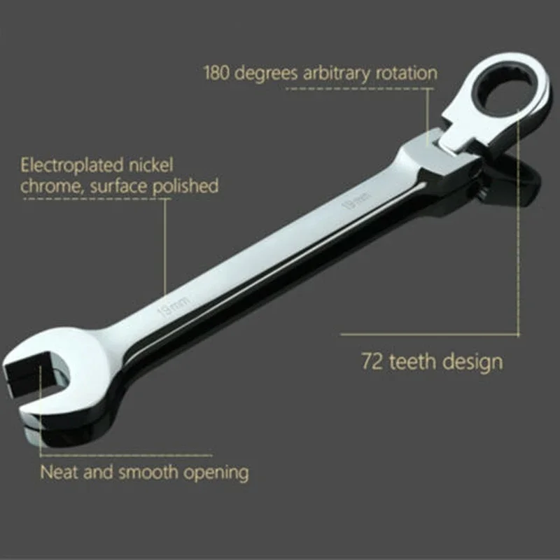 6/32mm Activities Metric Flexible Head Ratcheting Wrench Adjustable Repair Tool 9/10/11/12/13/14/15/16/17/18/19/20/21/22/23/24mm