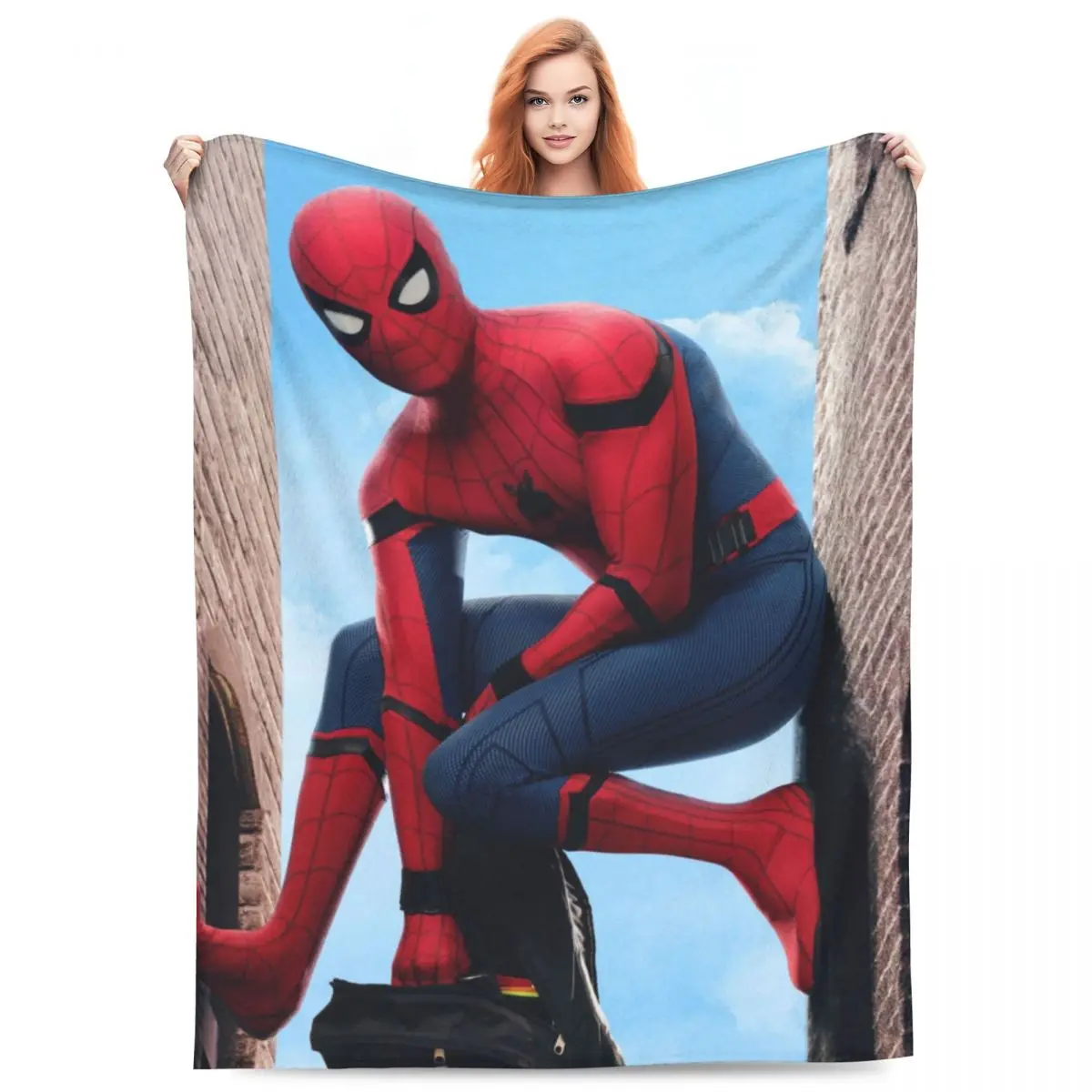 Spiderman Homecoming Study Time Super Soft Blankets Camping Plush Throw Blanket Funny Living Room Flannel Bedspread Bed Cover