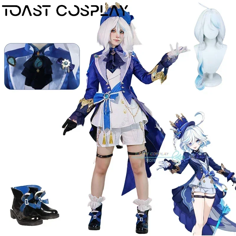 Furina Cosplay Game Genshinimpact Focalors Cosplay Anime Suits Party Kostuum Hoed Pruik Schoenen Volledige Set Rollenspel Outfits