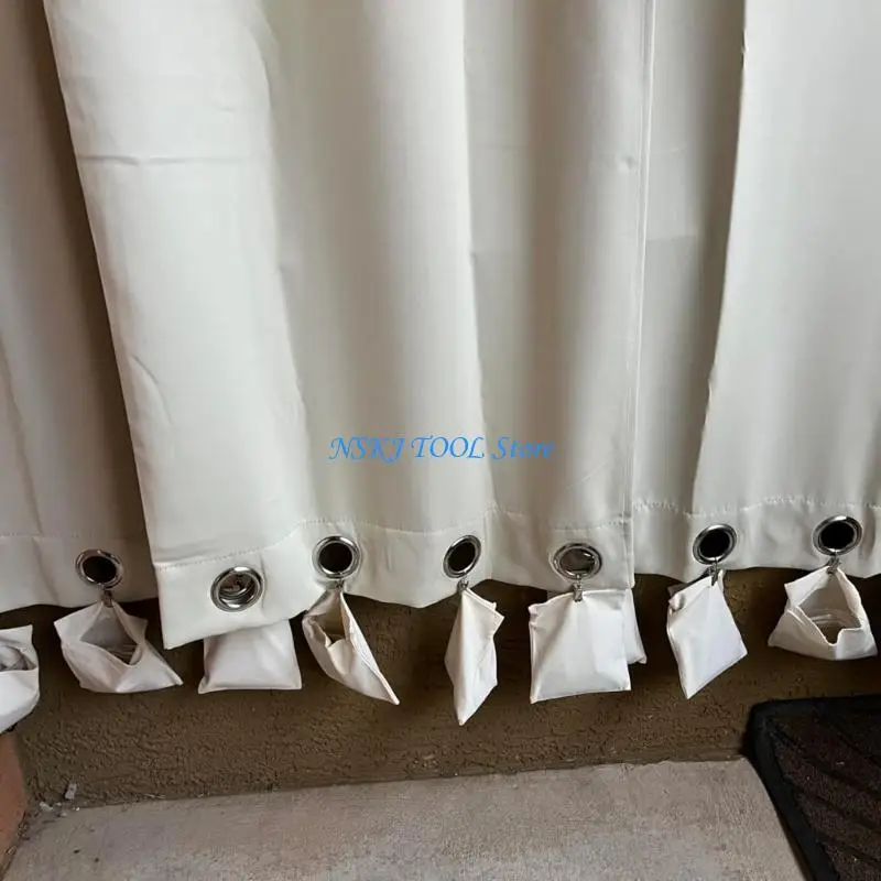 

L8RC Pack of 12 Heavy Duty Outdoor Curtain Weights Sandbags & Metal Clip for House