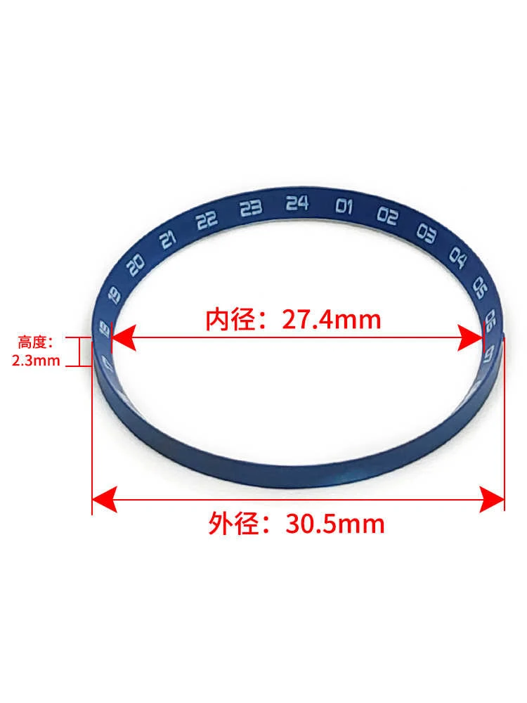 Anillo de plástico para caja de reloj SKX007, 30,5mm, círculo de sombra interior, negro, rojo, verde, azul, piezas de reloj, bisel de reloj de modificación