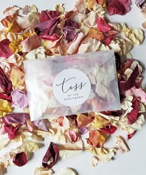 50PCS Wedding Petal Toss Bags and Stickers - EMPTY Bags with Printed Labels - Wedding Exit Bags
