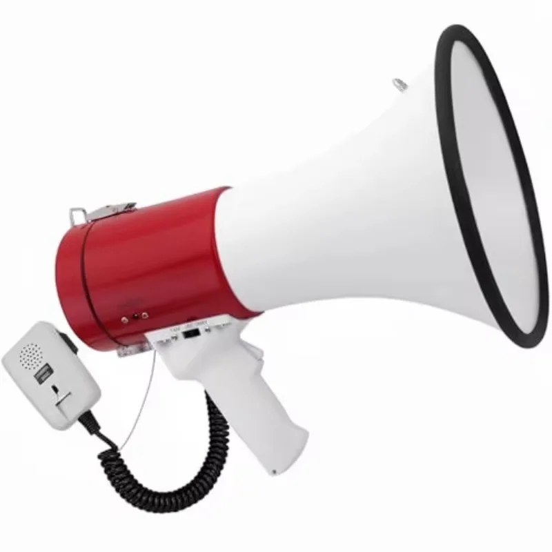 Loudspeaker Siren Bullhorn 50W 800m Foldable Handheld Wired Microphone Rechargeable Battery Suitable for Children and Adults