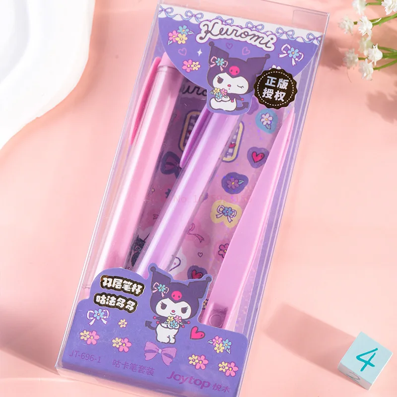 Imagem -05 - Sanrio Estacionária Guka Adesivos Pen Grupo Netural Caneta Gel Desenhos Animados Rollerball Pen Faça Você Mesmo Decorativa Material Escolar 12 Pcs