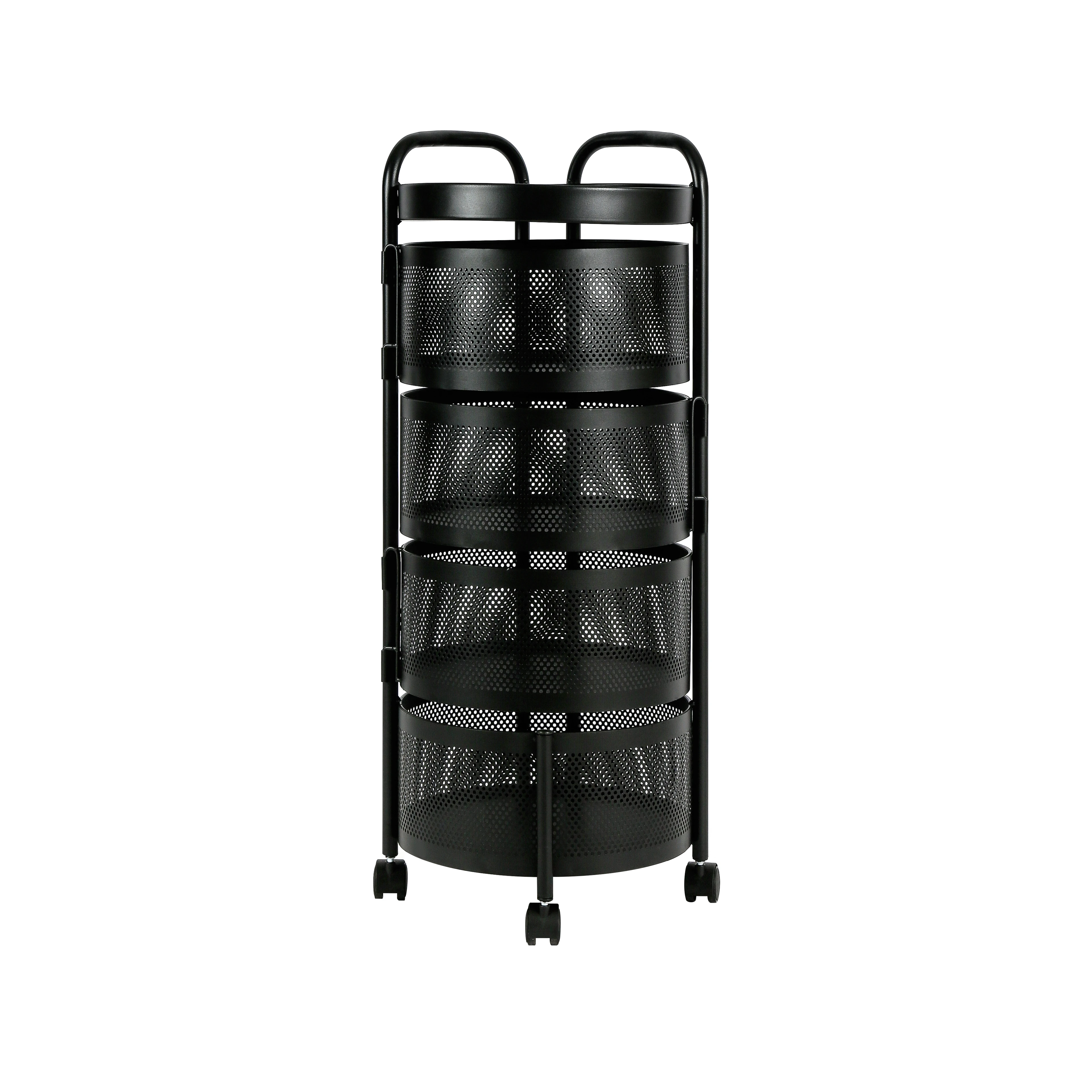 #￥4 Tier Rotating Kitchen Baskets Fruit and Vegetable Storage Kitchen Organization Solutions Rotating Pantry Organizers